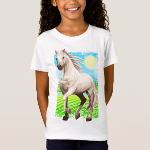 T-Shirt Equestre - Cheval Blanc - Équitation