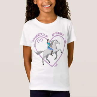 T-Shirt Équestre mignonne au coeur fille et cheval amour A