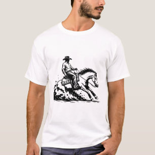 T-Shirt Équestre Occidental Cheval de Cowboy