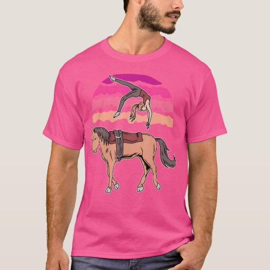T-shirt Equestre Voûte acrobatique Cheval Fille Cheval Ri (Devant)