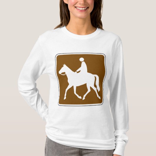 T-shirt Equestrian Trail Riding Horse Silhouette Icon (Devant)