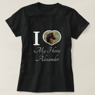 T-shirt Equestrio mignonne J'aime mon cheval photo de coeu