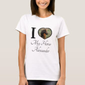 T-shirt Equestrio mignonne J'aime mon cheval photo de coeu (Devant)