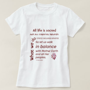 T-shirt Équilibre avec la citation amérindienne de Mothe