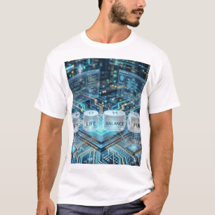 T-shirt Équilibre Vie Professionnelle Programmeur Techno