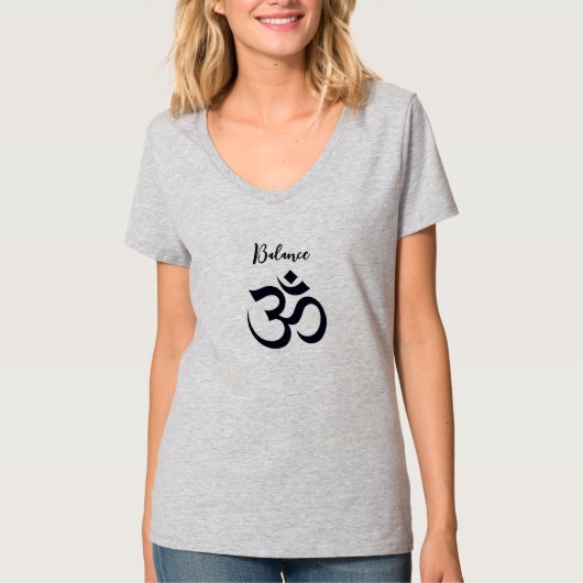 T-shirt Équilibrer le symbole de Yoga Om (Devant)