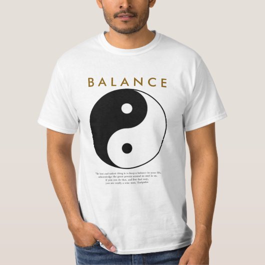 T-shirt Équilibrer Yoga Yin Yang avec devis (Devant)