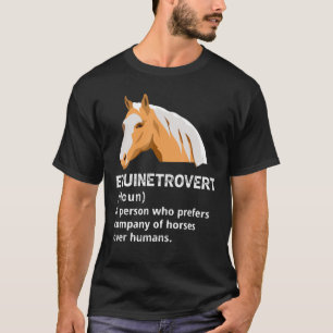 T-shirt Equinetrovert Personne Préfère Compagnie Des Cheva