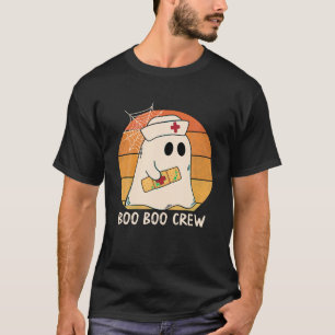 T-shirt Équipage Boo Boo Infirmière Fantôme Rétro Déguisem