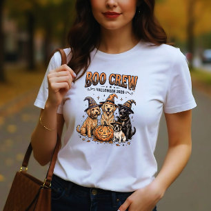 T-shirt Équipage Boo Halloween 2026 Chien Retriever Doré