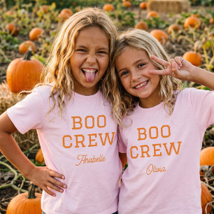 T-shirt Équipage Boo Halloween avec monogramme