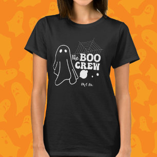 T-shirt Équipage Boo Maman Famille Halloween Blanc Corresp