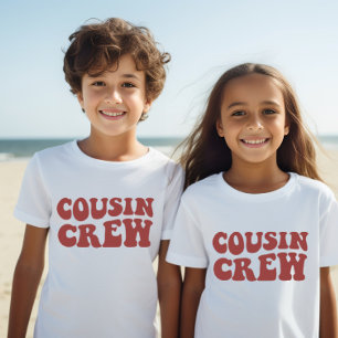 T-shirt Équipage Cousin Maroon Matching Famille Enfants