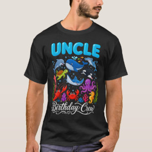 T-shirt Équipage d'anniversaire de l'oncle Océan Animaux A