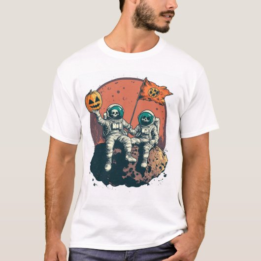 T-shirt Équipage d'astronaute squelette (Devant)