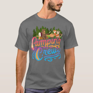 T-shirt équipage de camping ours fo lyn rétro