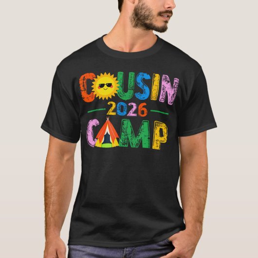 T-shirt Équipage de cousin de camp 2026 Vacances d'été Pla (Devant)
