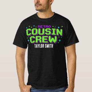 T-shirt Équipage de Cousins Rétro 8 Bits Personnalisé pour