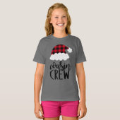 T-shirt Équipage de couture de Noël - Plaid Buffalo (Devant entier)