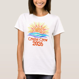 T-shirt Équipage de Croisière Personnalisé Soleil et Vague