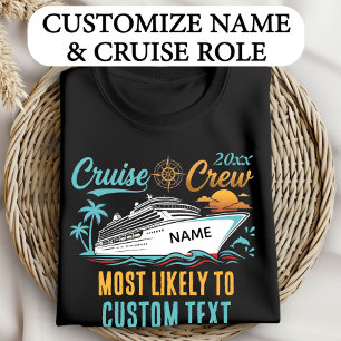 T-shirt Équipage de Croisière Texte Personnalisé Le Plus S