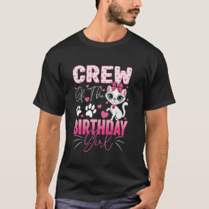 T-shirt Équipage de la fille d'anniversaire chat Kitty fam
