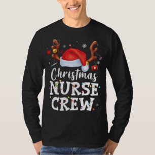 T-shirt Équipage de l'infirmière de Noël Costume de chapea