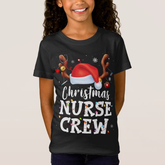 T-Shirt Équipage de l'infirmière de Noël Costume de chapea (Devant)