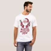 T-shirt Équipage de Noël sobre Mocktail Mistletoe (Devant entier)
