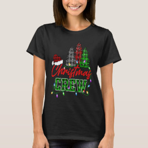 T-shirt Équipage de Noël Trois buffles d'arbre Plaid Match