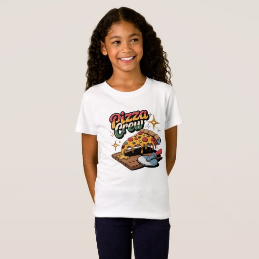 T-Shirt Équipage de pizza (Devant entier)