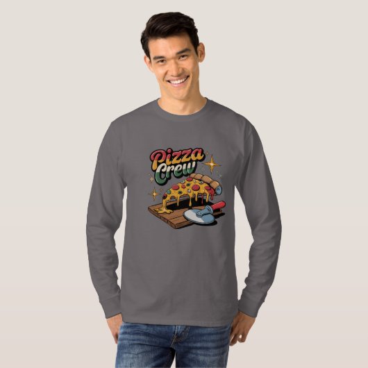 T-shirt Équipage de pizza (Devant entier)