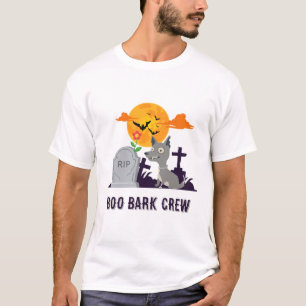 T-shirt Équipage d'écorce Boo Halloween drôle de chien