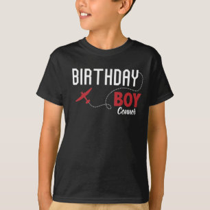 T-shirt Équipage d'équipage d'avion de Boy d'anniversaire