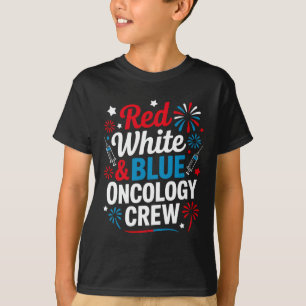 T-shirt Équipage d'infirmières en oncologie rouge blanc et