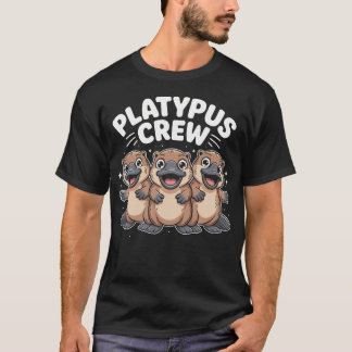 T-shirt Équipage d'ornithorynque dessin animé drôle animal