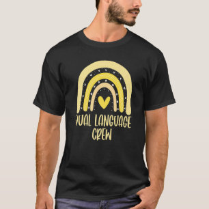 T-shirt Équipage double langue Arc-en-ciel Enseignant bili