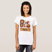 T-shirt Équipage Halloween Ghost Boo Personnalisé (Devant entier)