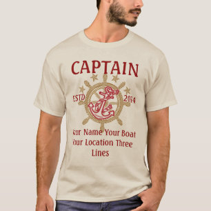 T-shirt Équipage personnalisé de capitaine de capitaine