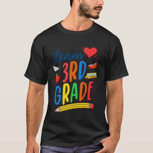 T-shirt Équipe 3E Classe Étudiant Premier Jour Retour À S (Devant)