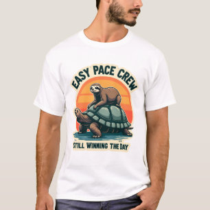 T-shirt Équipe à rythme lent Chemise de coureur animal vin