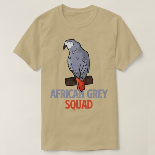 T-shirt Équipe Africaine Grey Drôle Dit Équipe Parrot 1 (Design devant)