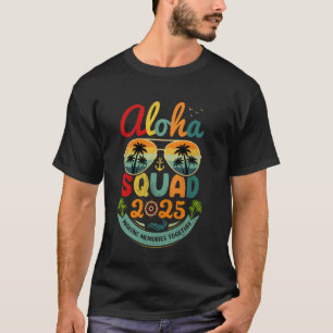 T-shirt Équipe Aloha 2025 Vacances tropicales de plage Rét