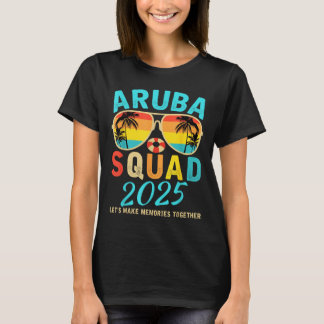 T-shirt Équipe Aruba 2025 Vacances Amis Famille Correspond