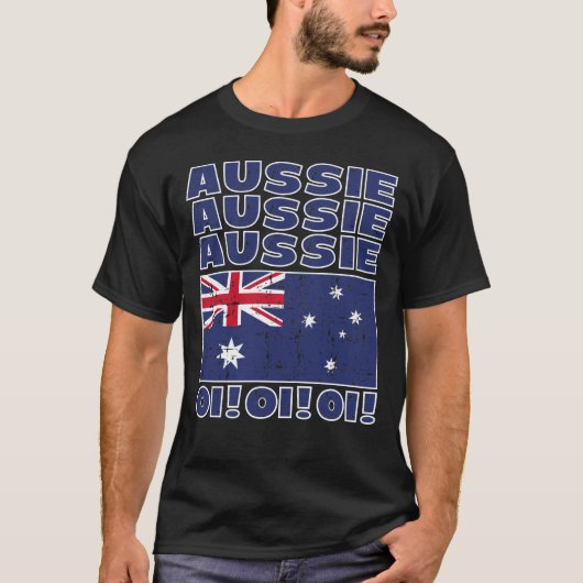 T-shirt Équipe Australienne Chant - Aussie Aussie Aussie,  (Devant)