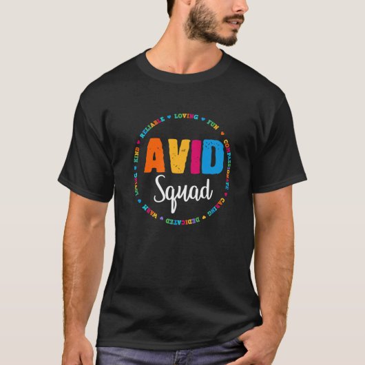 T-shirt Équipe AVID Programme de l'équipe Enseignant Appré (Devant)