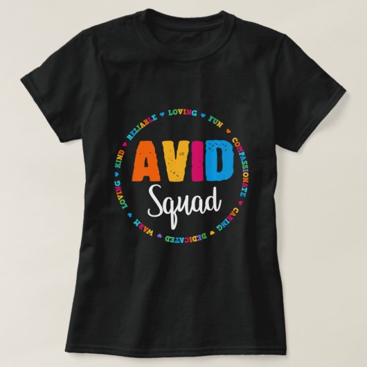 T-shirt Équipe AVID Programme de l'équipe Enseignant Appré (Design devant)