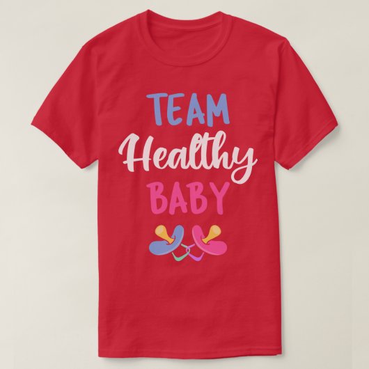 T-shirt Équipe Bébé sain V Baby shower de grossesse (Design devant)