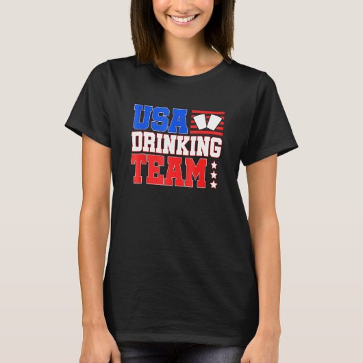T-shirt Équipe Boire De La Bière Usa (Devant)