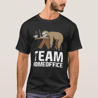 T-shirt Équipe Bureau à domicile Paresseux dormant Bureau